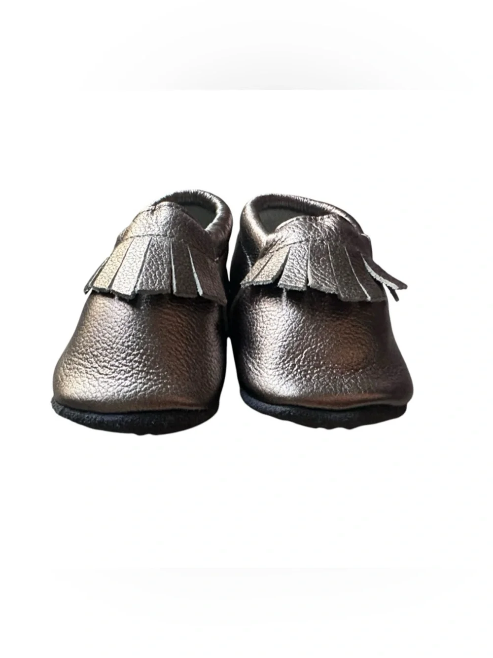 Mia’s Moccs Leather Ruffle Shoe Toddler Size 6 Gold NWOT